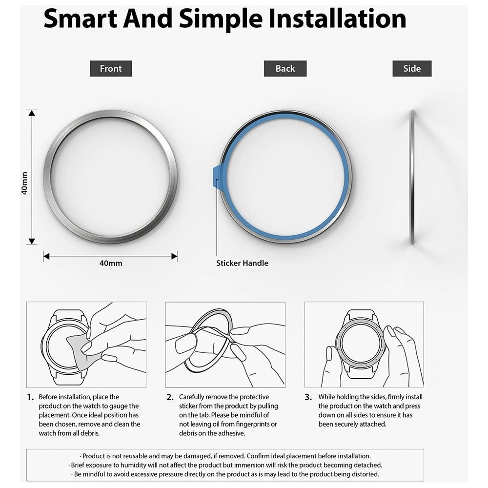 Nakładka Ringke Bezel Styling Samsung Galaxy Watch 5/4 40mm stal nierdzewna 40-01 Silver