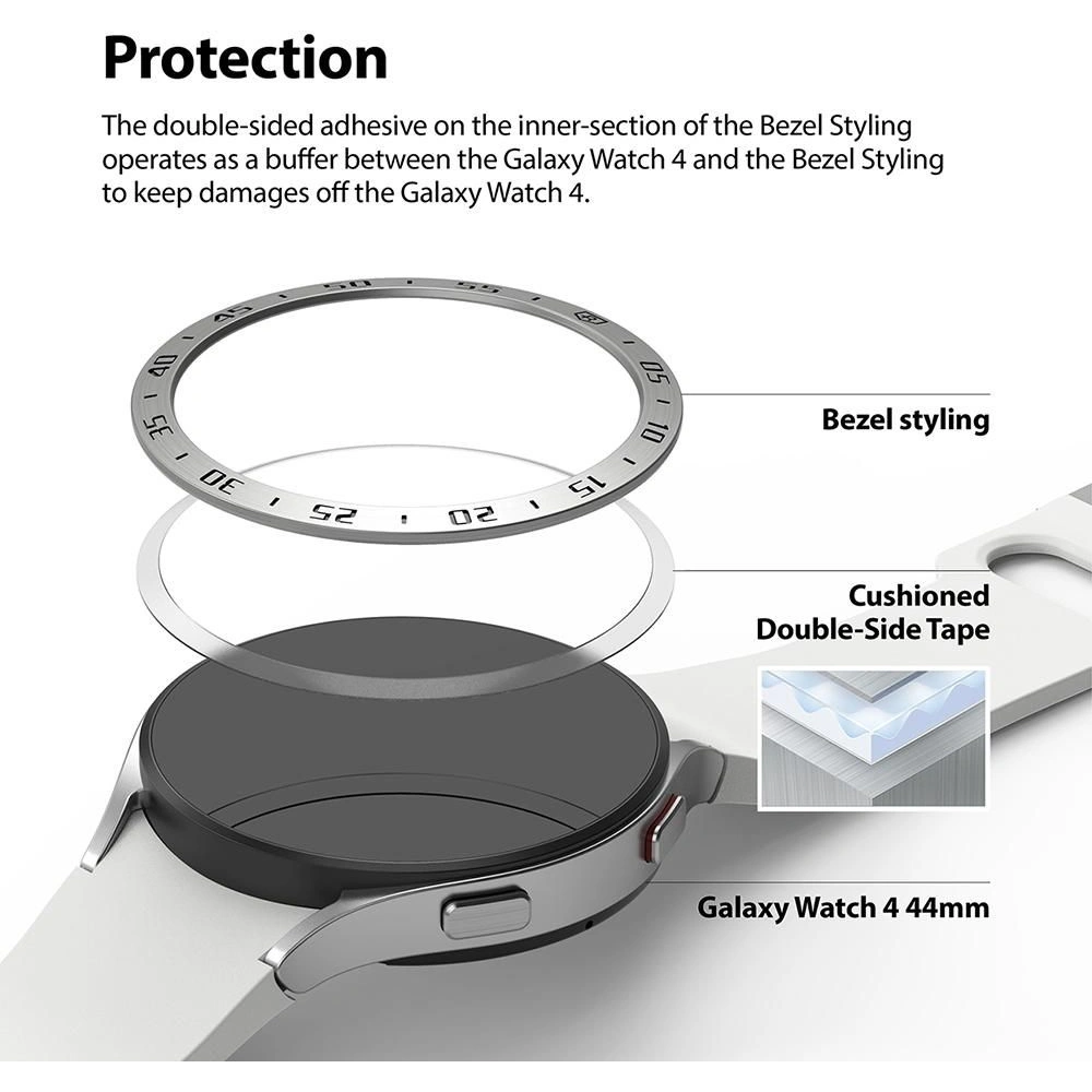 Nakładka Ringke Bezel Styling Samsung Galaxy Watch 5/4 44mm stal nierdzewna 44-01 Silver