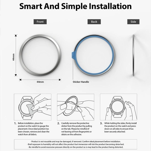 Kup Nakladă Ringke Bezel Styling Samsung Galaxy Watch 5/4 44mm oțel inoxidabil 44-01 Argintiu - RGK1619SSLV - {ean13} - Sklep Home Screen