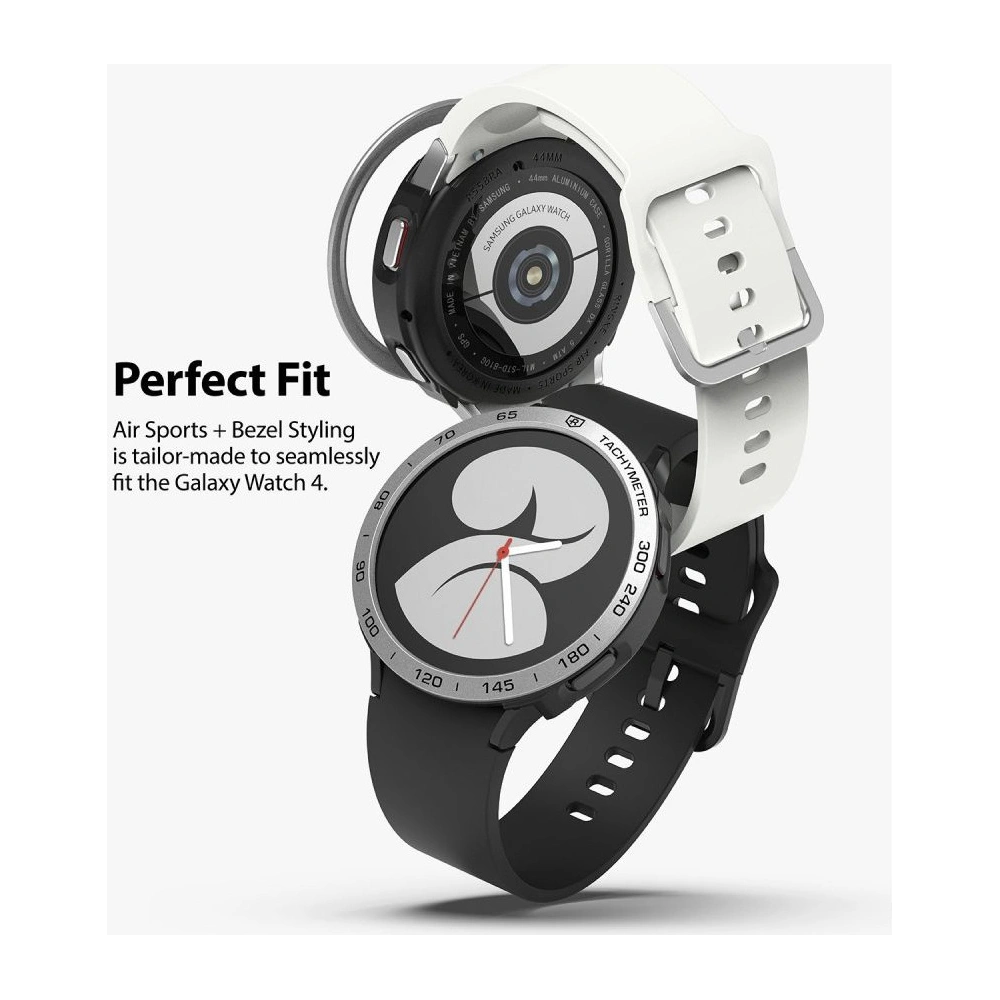 Nakładka Ringke Bezel Styling 40-01 + etui Ringke Air Sports Samsung Galaxy Watch 4 40mm Black/Silver