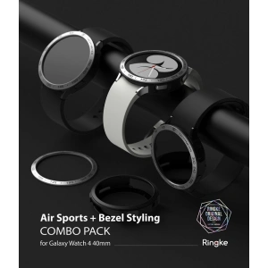 Buy Ringke Bezel Styling 40-01 + Ringke Air Sports Samsung Galaxy Watch 4 40mm Black/Silver - RGK1620BLKSLV - {ean13} - Home Screen Store Europe