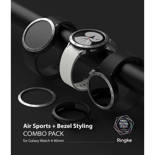 Kup Nakládka Ringke Bezel Styling 40-01 + etui Ringke Air Sports Samsung Galaxy Watch 4 40mm Černá/Stříbrná - RGK1620BLKSLV - {ean13} - Sklep Home Screen