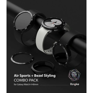 Buy Ringke Bezel Styling 40-02 + Ringke Air Sports Samsung Galaxy Watch 4 40mm Black - RGK1621BLK - {ean13} - Home Screen Store Europe