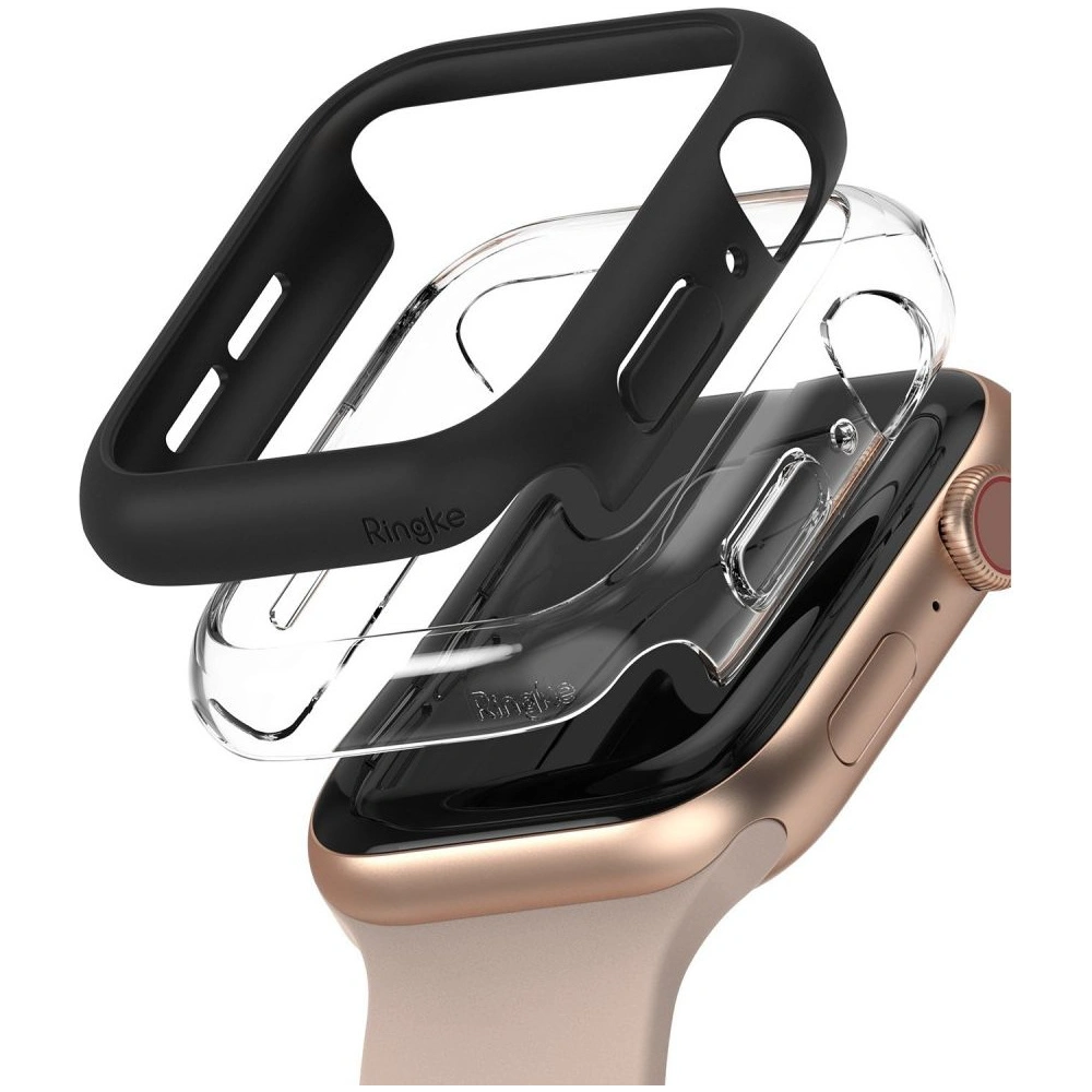 Etui Ringke Slim Apple Watch 4/5/6/7/SE/8/9 40/41MM Clear + Black [2 PACK]
