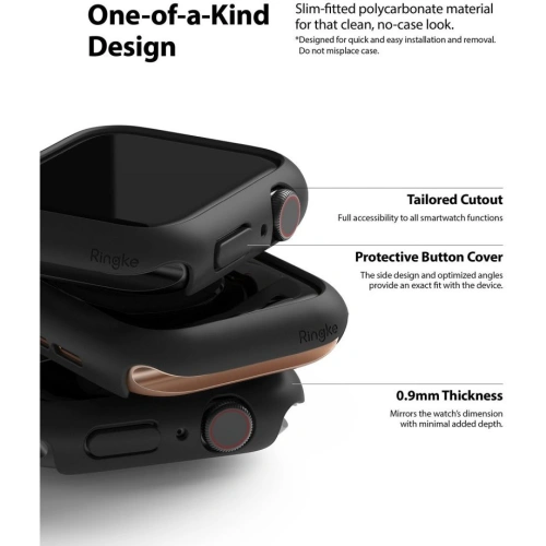 Kup Case Ringke Slim Apple Watch 4/5/6/7/SE/8/9 40/41MM Klar + Schwarz [2 PACK] - RGK1622CLBLK - {ean13} - Sklep Home Screen