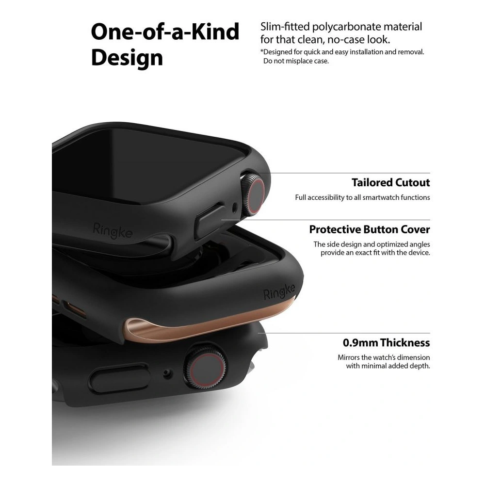 Etui Ringke Slim Apple Watch 4/5/6/7/SE/8/9 40/41MM Clear + Black [2 PACK]