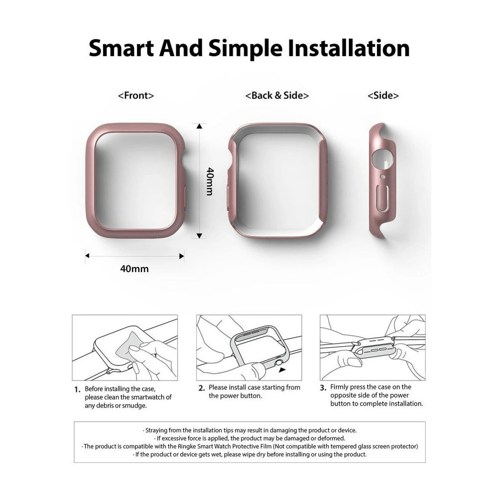 Etui Ringke Slim Apple Watch 4/5/6/7/SE/8/9 40/41MM Clear + Black [2 PACK]