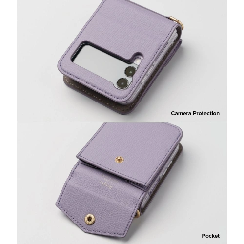 Kup Hülle Ringke Folio Signature Card Pocket Samsung Galaxy Z Flip 3 Light Purple - RGK1623PRP - {ean13} - Sklep Home Screen