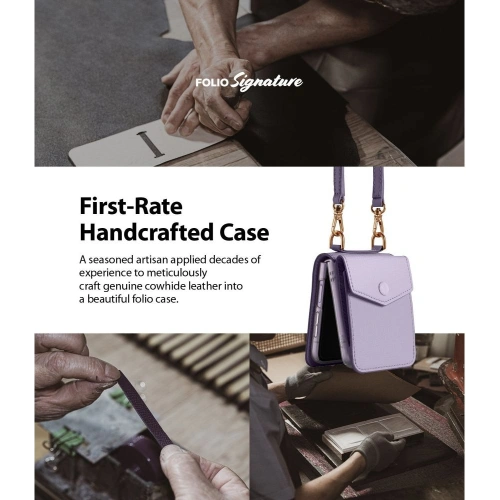 Kup Hülle Ringke Folio Signature Card Pocket Samsung Galaxy Z Flip 3 Light Purple - RGK1623PRP - {ean13} - Sklep Home Screen