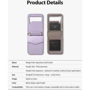 Kup Etui Ringke Folio Signature Card Pocket Samsung Galaxy Z Flip 3 Light Purple - RGK1623PRP - {ean13} - Sklep Home Screen