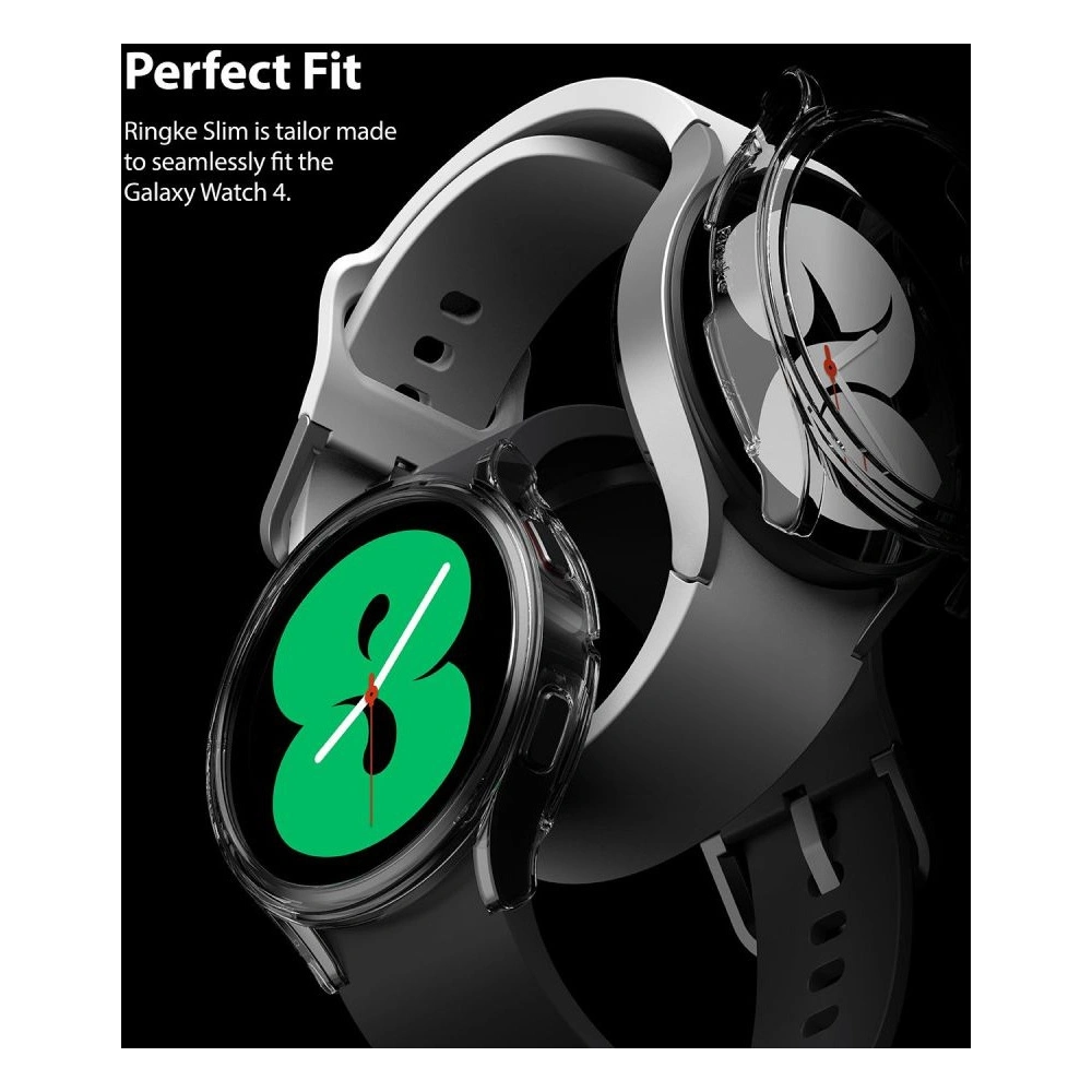 Etui Ringke Slim Samsung Galaxy Watch 4 44mm Clear + Black [2 PACK]