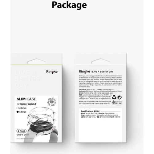 Kup Etui Ringke Slim Samsung Galaxy Watch 4 44mm Clear + Black [2 PACK] - RGK1625CLBLK - {ean13} - Sklep Home Screen