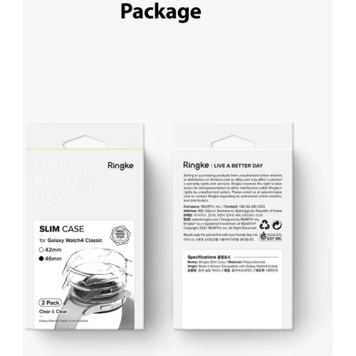 Kup Etui Ringke Slim Samsung Galaxy Watch 4 Classic 46mm Clear + Black [2 PACK] - RGK1629CLBLK - {ean13} - Sklep Home Screen