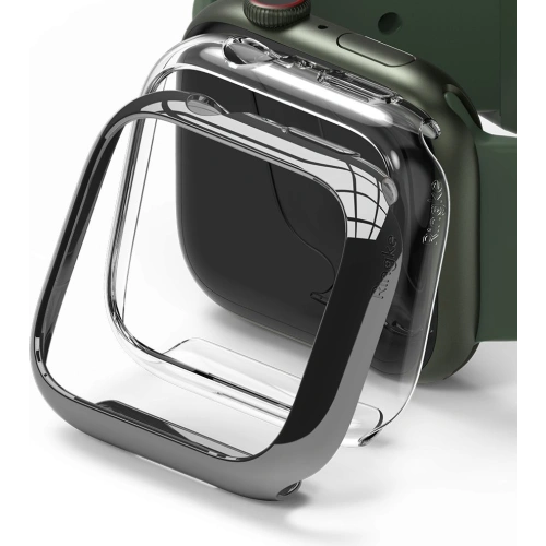Kup Case Ringke Slim Apple Watch 4/5/6/7/8/9/SE 44/45mm Clear + Dark Chrome [2 PACK] - RGK1631CLCHR - {ean13} - Sklep Home Screen