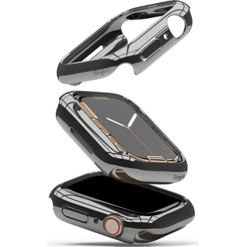 Kup Case Ringke Slim Apple Watch 4/5/6/7/8/9/SE 44/45mm Clear + Dark Chrome [2 PACK] - RGK1631CLCHR - {ean13} - Sklep Home Screen