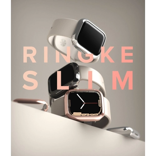 Kup Case Ringke Slim Apple Watch 4/5/6/7/8/9/SE 44/45mm Clear + Dark Chrome [2 PACK] - RGK1631CLCHR - {ean13} - Sklep Home Screen