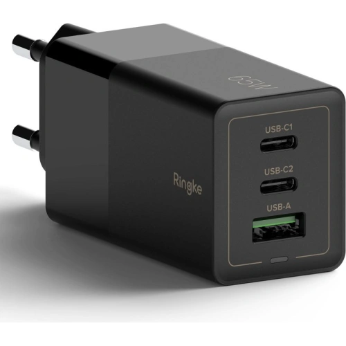 Kup Încărcătorul de rețea Ringke Charger GaN 3-port 65W Negru - RGK1641BLK - {ean13} - Sklep Home Screen