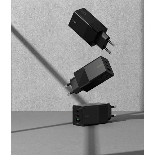 Kup Încărcătorul de rețea Ringke Charger GaN 3-port 65W Negru - RGK1641BLK - {ean13} - Sklep Home Screen