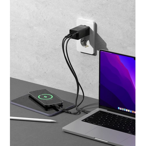 Kup Încărcătorul de rețea Ringke Charger GaN 3-port 65W Negru - RGK1641BLK - {ean13} - Sklep Home Screen