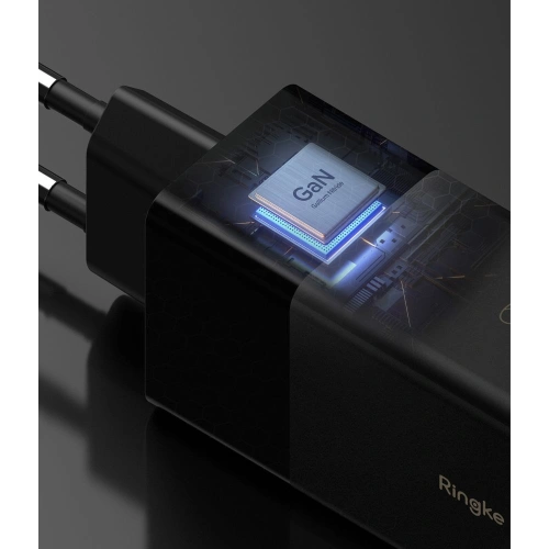 Kup Încărcătorul de rețea Ringke Charger GaN 3-port 65W Negru - RGK1641BLK - {ean13} - Sklep Home Screen