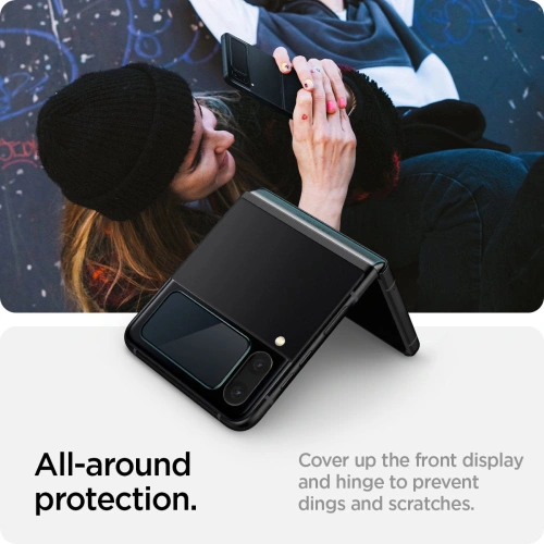 Kup Gehärtetes Glas Spigen GLAS.tR ez Fit + Hinge Film Samsung Galaxy Z Flip 4 Schwarz [2 PACK] - SPN2309BLK - {ean13} - Sklep Home Screen