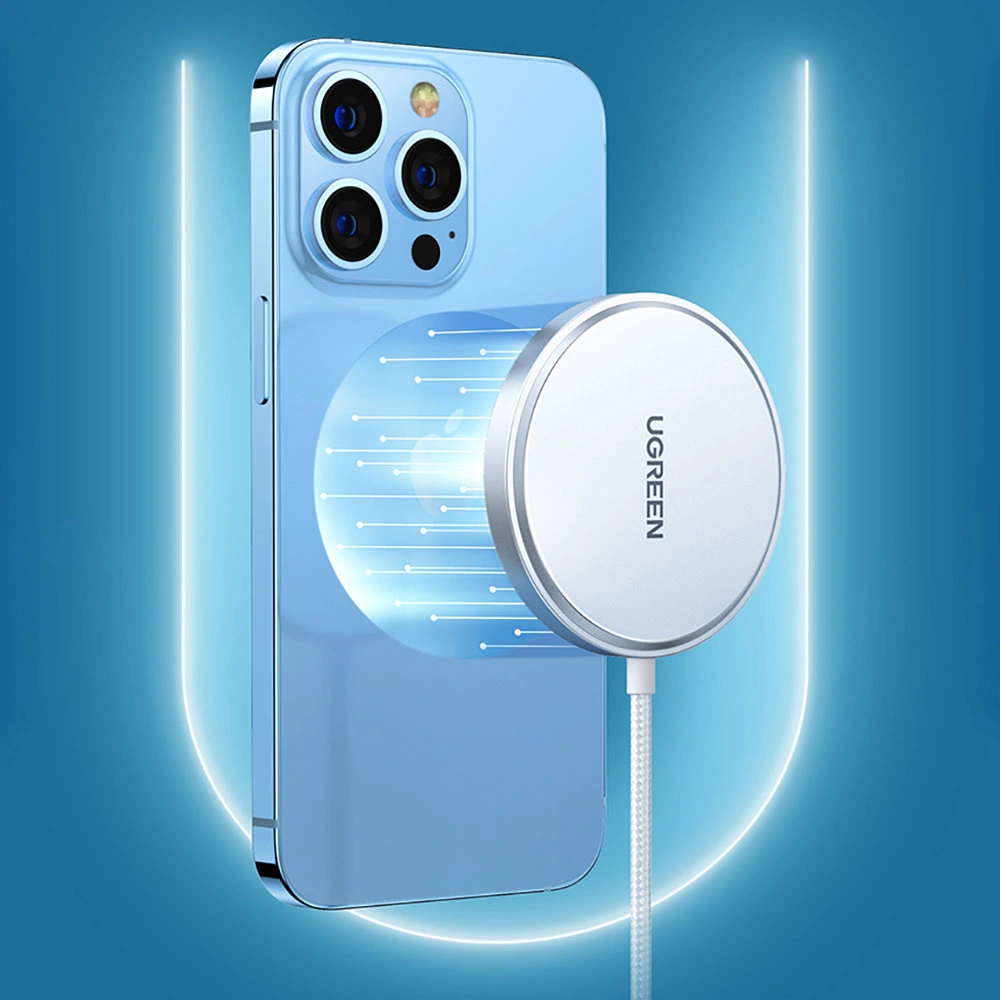 Ładowarka bezprzewodowa UGREEN CD284 15W MagSafe srebrny