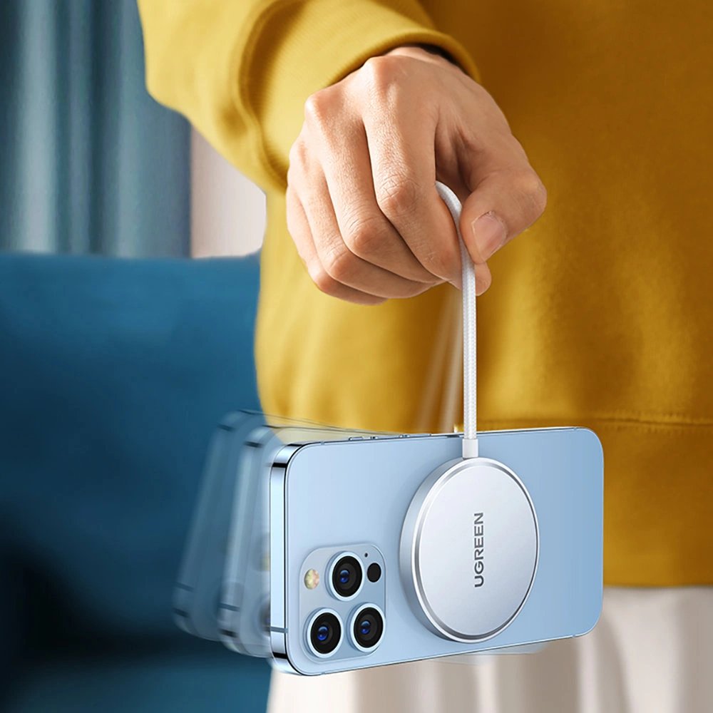 Ładowarka bezprzewodowa UGREEN CD284 15W MagSafe srebrny