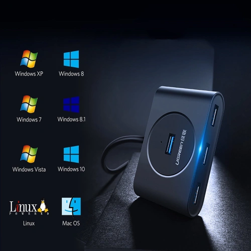Kup HUB UGREEN CR113 USB - 4 x USB 3.0 25m negru - UGR1376BLK - {ean13} - Sklep Home Screen