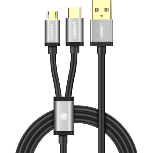 Kup UGREEN US196 USB - USB-C + microUSB 1m fekete kábel - UGR1379BLK - {ean13} - Sklep Home Screen
