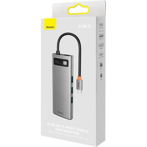 Kup Hub 8-in-1 Baseus Metal Gleam Series USB-C - 3x USB 3.0 + 2x HDMI + USB-C PD + microSD/SD - BSU3490 - {ean13} - Sklep Home Screen