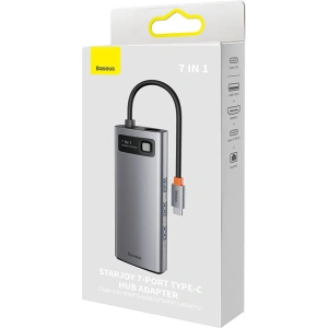 Kup Hub 8-in-1 Baseus Metal Gleam Series USB-C - 3x USB 3.0 + 2x HDMI + USB-C PD + Ethernet RJ45 - BSU3491 - {ean13} - Sklep Home Screen
