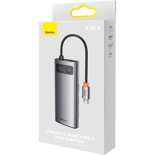 Kup Hub 6-in-1 Baseus Metal Gleam Series USB-C - 3x USB 3.0 + 2x HDMI + USB-C PD - BSU3494 - {ean13} - Sklep Home Screen