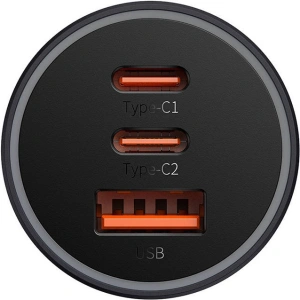 Kup Ładowarka samochodowa Baseus Golden Contactor Pro, 2x USB-C, 1x USB, 65W (szara) - BSU3499GRY - {ean13} - Sklep Home Screen