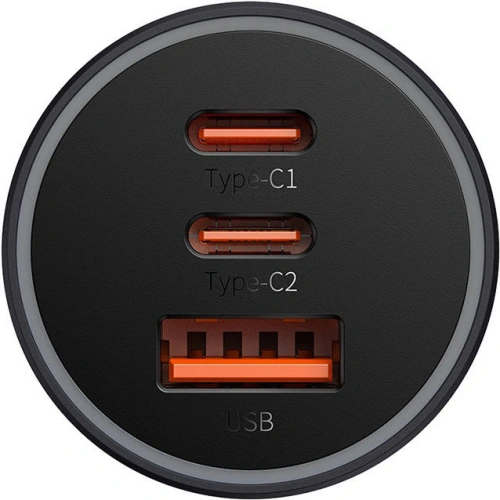 Buy Baseus Golden Contactor Pro Car Charger 2x USB-C, 1x USB, 65W (gray) - BSU3499GRY - {ean13} - Home Screen Store Europe