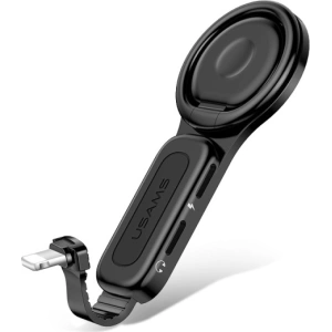 USAMS Adapter AU06 2in1 Lightning - 2 x Lightning + ring holder black SJ274LN01 (US-SJ274)