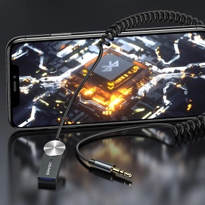 Kup Adapter USAMS Audio Bluetooth 5.0 USB-AUX Grau/Tarnish SJ464JSQ01 - USA013TAR - {ean13} - Sklep Home Screen