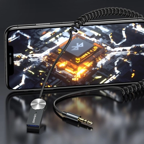 Kup Adapter USAMS Audio Bluetooth 5.0 USB-AUX Grau/Tarnish SJ464JSQ01 - USA013TAR - {ean13} - Sklep Home Screen
