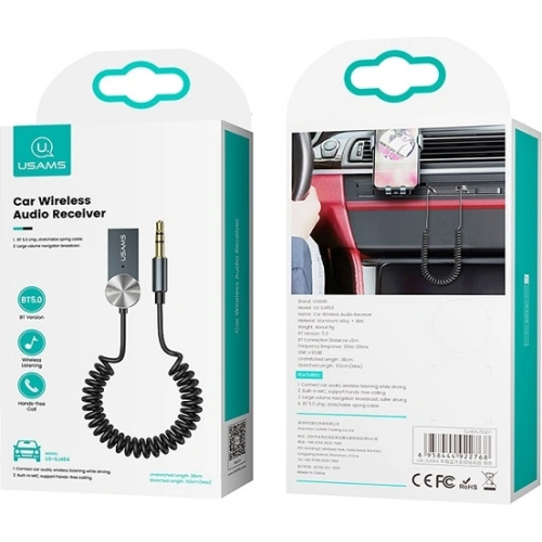 Kup Adapter USAMS Audio Bluetooth 5.0 USB-AUX Grau/Tarnish SJ464JSQ01 - USA013TAR - {ean13} - Sklep Home Screen