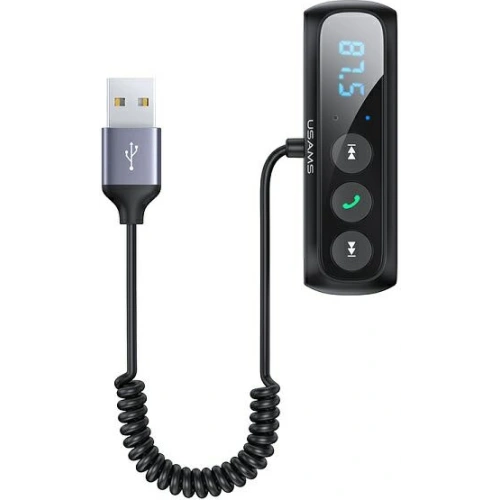 Adapter USAMS audio Bluetooth 5.0 zestaw głośnomówiący + transmiter FM czarny/black SJ503JSQ01