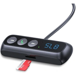 Adapter USAMS audio Bluetooth 5.0 zestaw głośnomówiący + transmiter FM czarny/black SJ503JSQ01