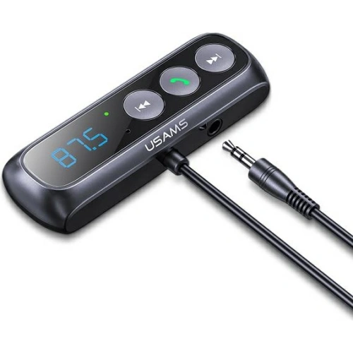 Adapter USAMS audio Bluetooth 5.0 zestaw głośnomówiący + transmiter FM czarny/black SJ503JSQ01