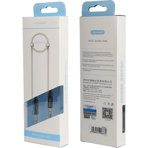 Kup Adaptor USAMS jack audio 3,5m - 3,5m 1m negru/black YP101 - USA016BLK - {ean13} - Sklep Home Screen