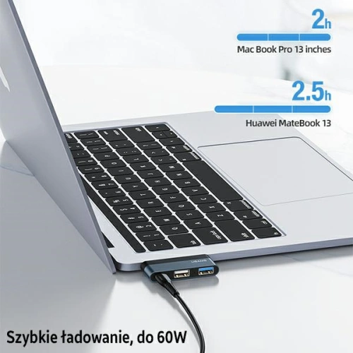 Kup Hub USAMS USB 2.0/USB 3.0/USB-C grau/grey SJ490HUB01 - USA020GRY - {ean13} - Sklep Home Screen