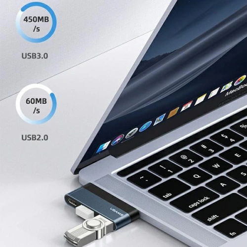 Kup Hub USAMS USB 2.0/USB 3.0/USB-C grau/grey SJ490HUB01 - USA020GRY - {ean13} - Sklep Home Screen