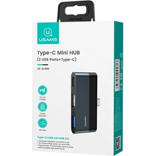 Kup Hub USAMS USB 2.0/USB 3.0/USB-C grau/grey SJ490HUB01 - USA020GRY - {ean13} - Sklep Home Screen
