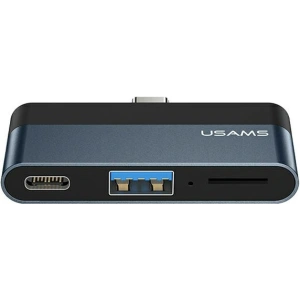 USAMS Adapter HUB USB 3.0/USB-C/microSD grey SJ491HUB01 (US-SJ491)