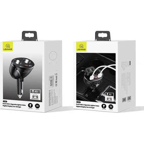 Buy USAMS Car Adapter C16 2xUSB 96W Fast Charge black CC99TC01 (US-CC099) - USA031BLK - {ean13} - Home Screen Store Europe