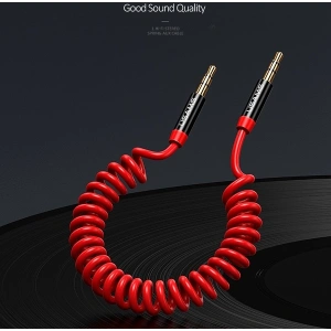 Kup Adapter USAMS Spring Audio-Klinke 3,5mm - 3,5mm 1,2m rot/red SJ256YP02 - USA033RED - {ean13} - Sklep Home Screen