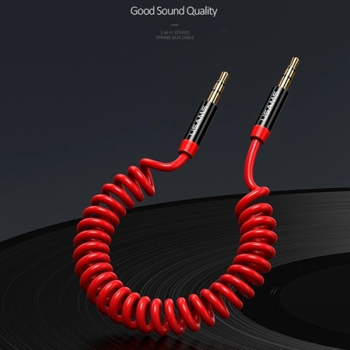 Kup Adapter USAMS Spring Audio-Klinke 3,5mm - 3,5mm 1,2m rot/red SJ256YP02 - USA033RED - {ean13} - Sklep Home Screen