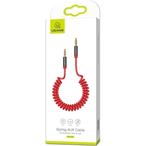 Kup Adapter USAMS Spring Audio-Klinke 3,5mm - 3,5mm 1,2m rot/red SJ256YP02 - USA033RED - {ean13} - Sklep Home Screen